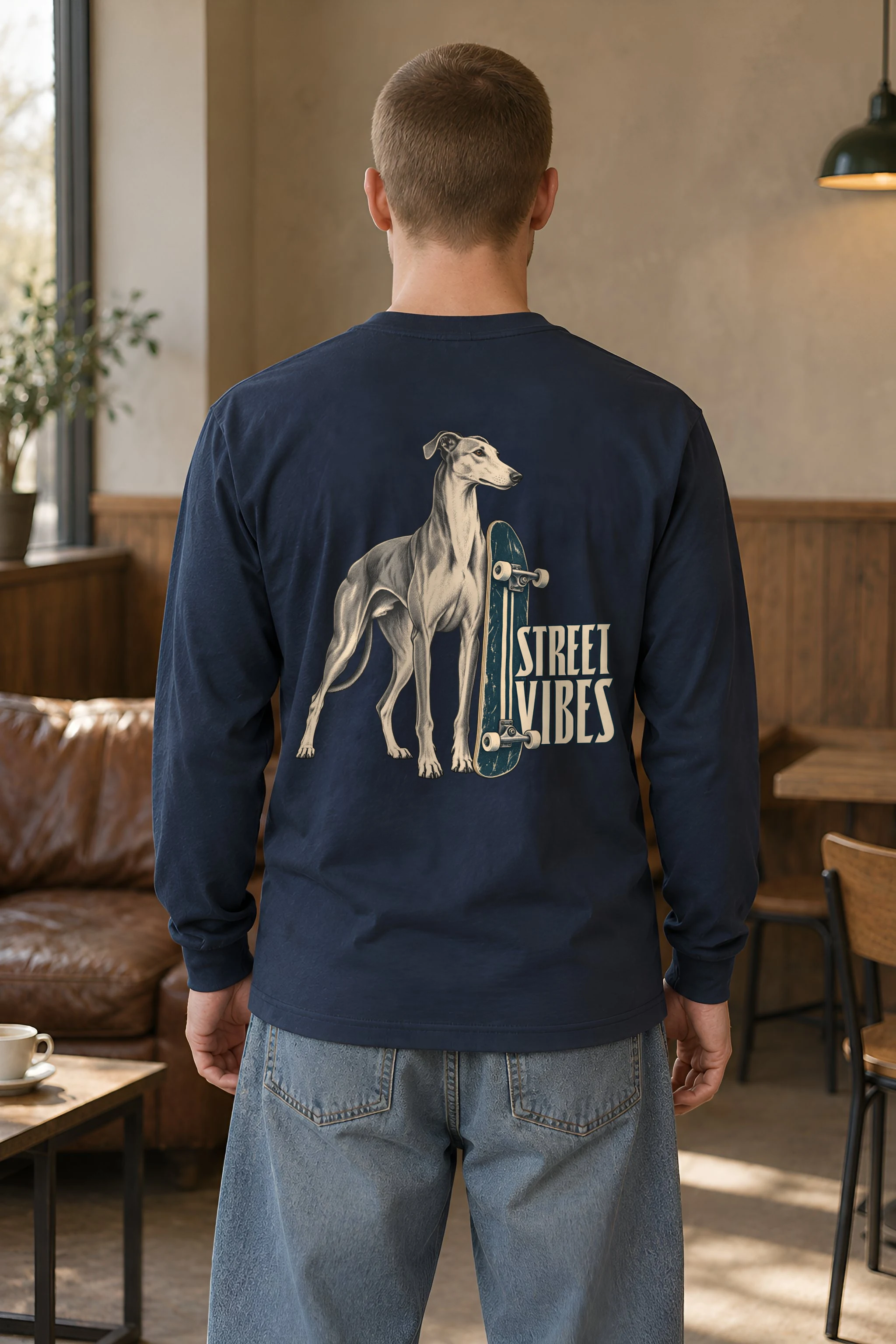 "Street Vibes Greyhound" Unisex Longsleeve T-shirt