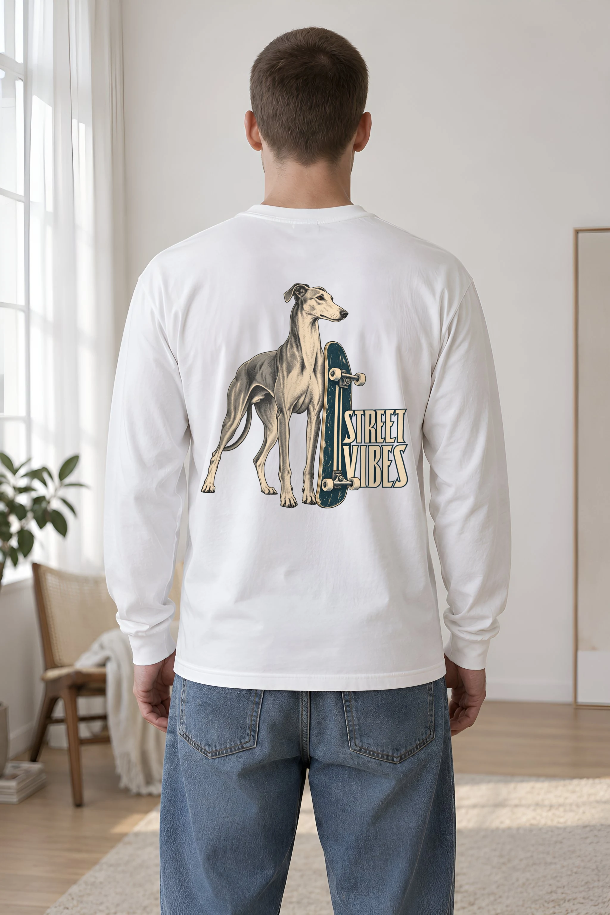 "Street Vibes Greyhound" Unisex Longsleeve T-shirt