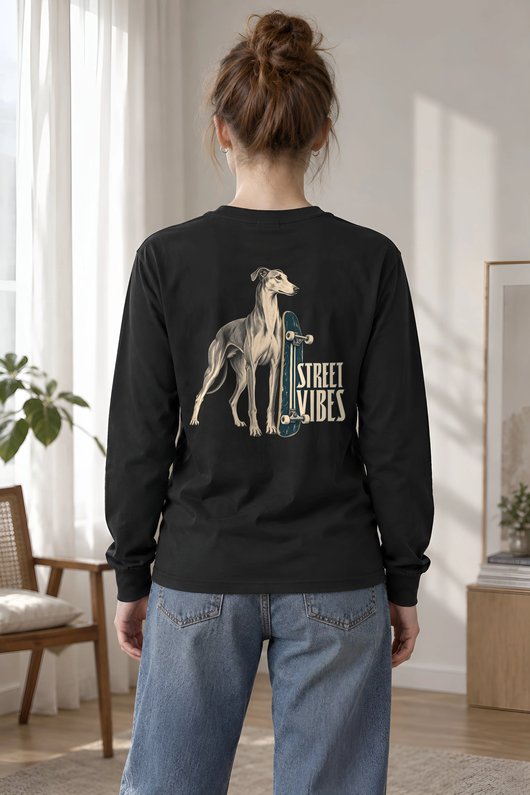 "Street Vibes Greyhound" Unisex Longsleeve T-shirt