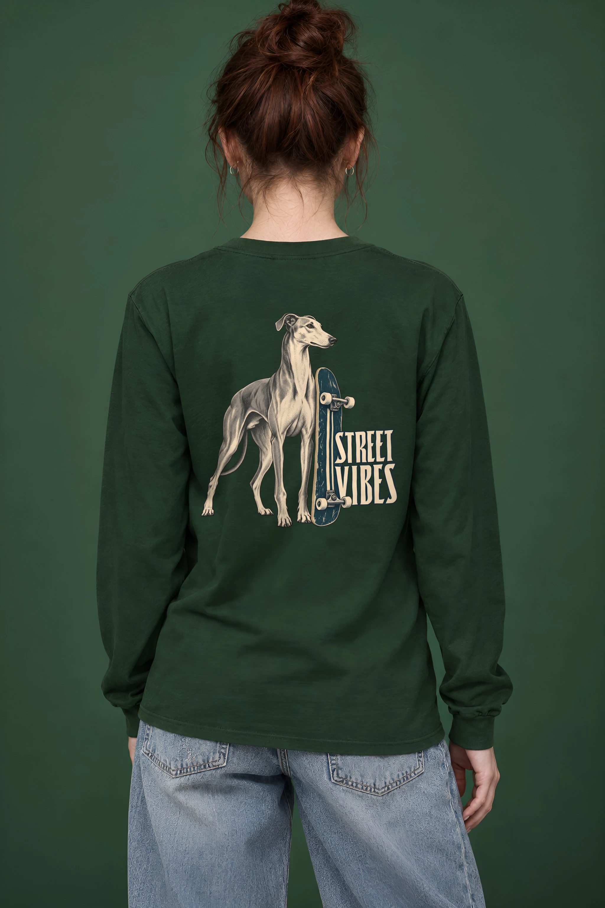 "Street Vibes Greyhound" Unisex Longsleeve T-shirt