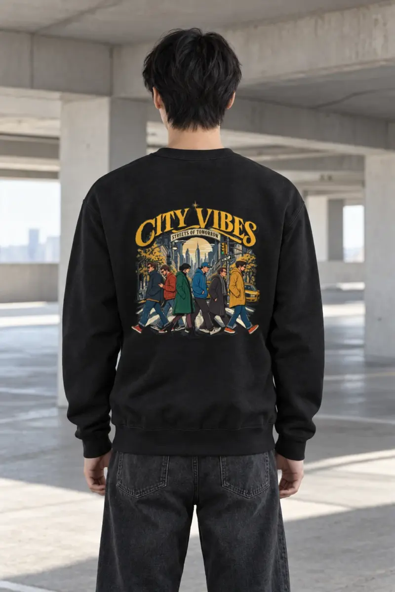 "Streets Of Tomorrow" Heavy Blend Unisex Crewneck Sweatshirt | Gildan 18000
