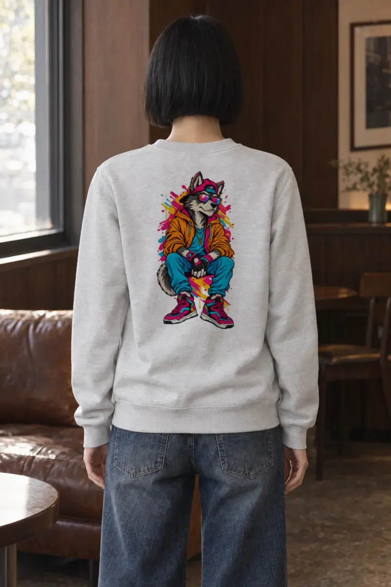 "Streetwear Wolf" Heavy Blend Unisex Crewneck Sweatshirt