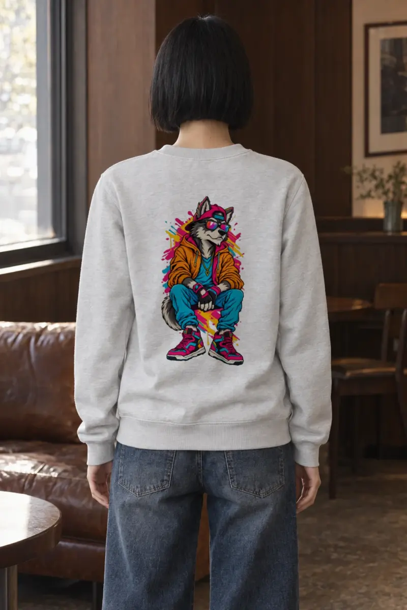 "Streetwear Wolf" Heavy Blend Unisex Crewneck Sweatshirt