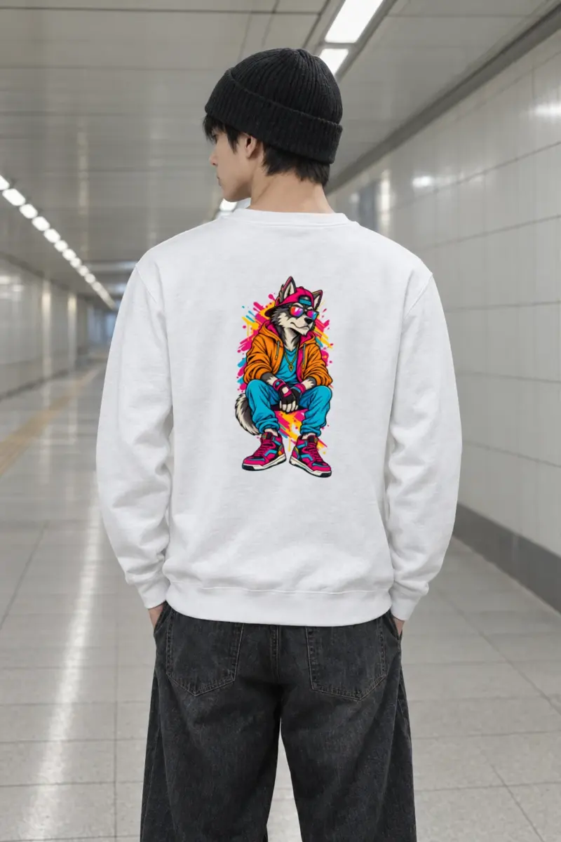 "Streetwear Wolf" Heavy Blend Unisex Crewneck Sweatshirt