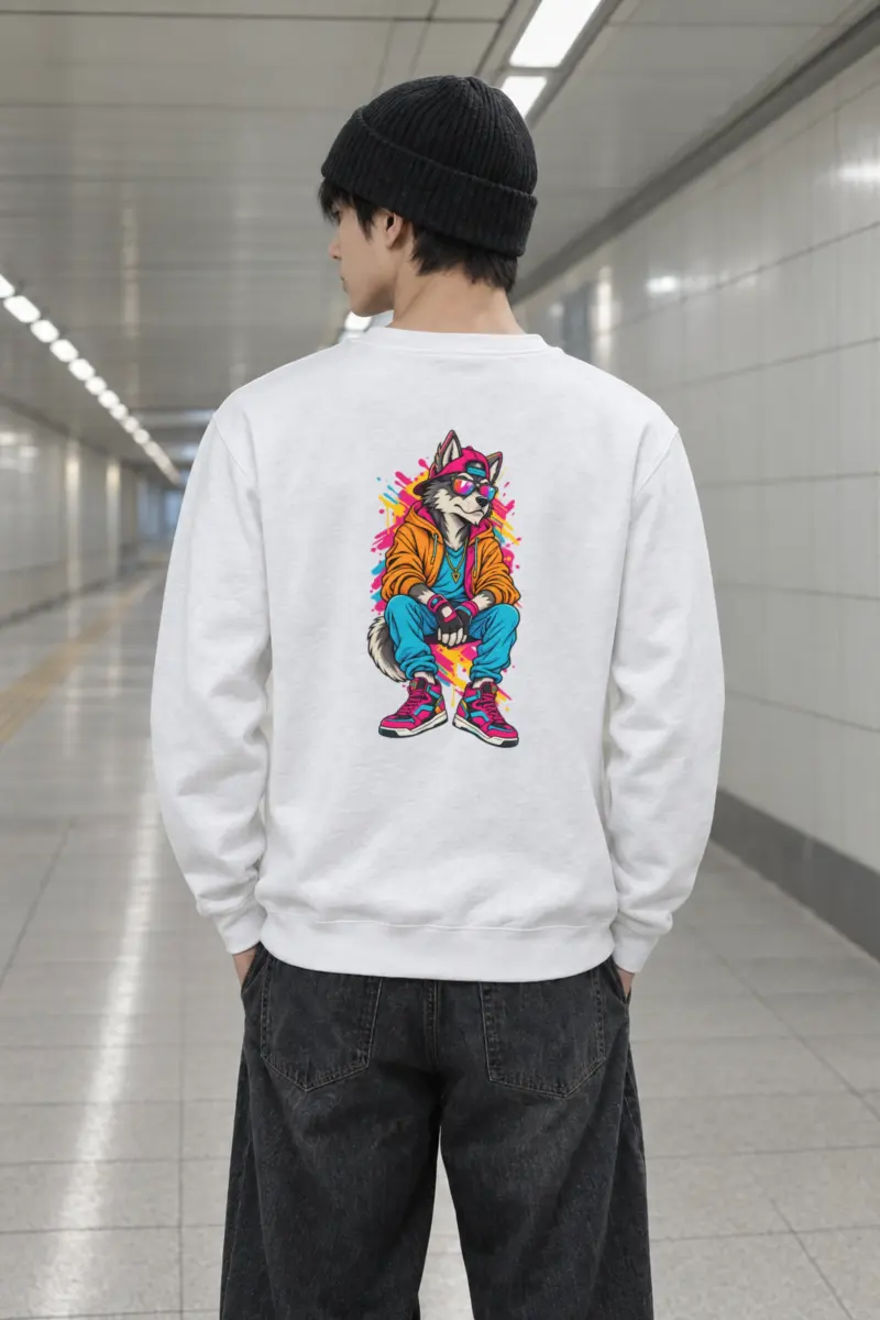"Streetwear Wolf" Heavy Blend Unisex Crewneck Sweatshirt