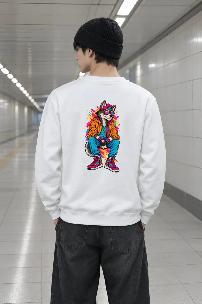 "Streetwear Wolf" Heavy Blend Unisex Crewneck Sweatshirt
