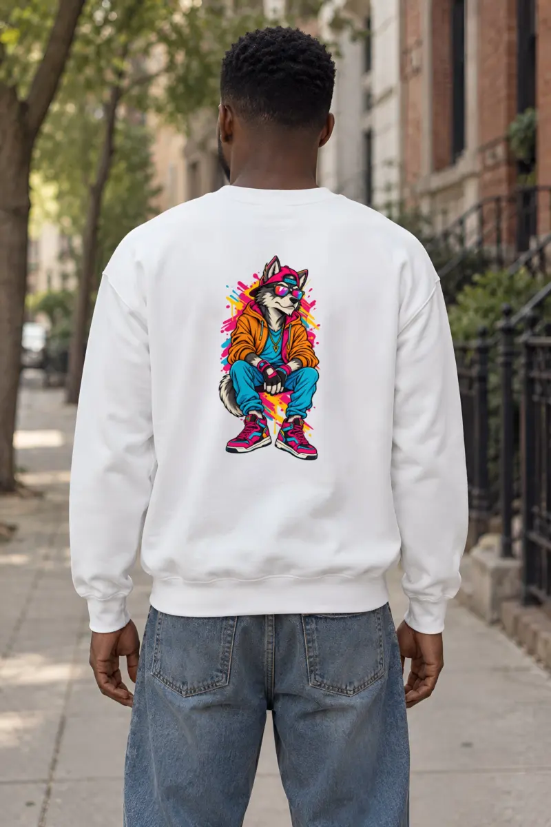 "Streetwear Wolf" Heavy Blend Unisex Crewneck Sweatshirt