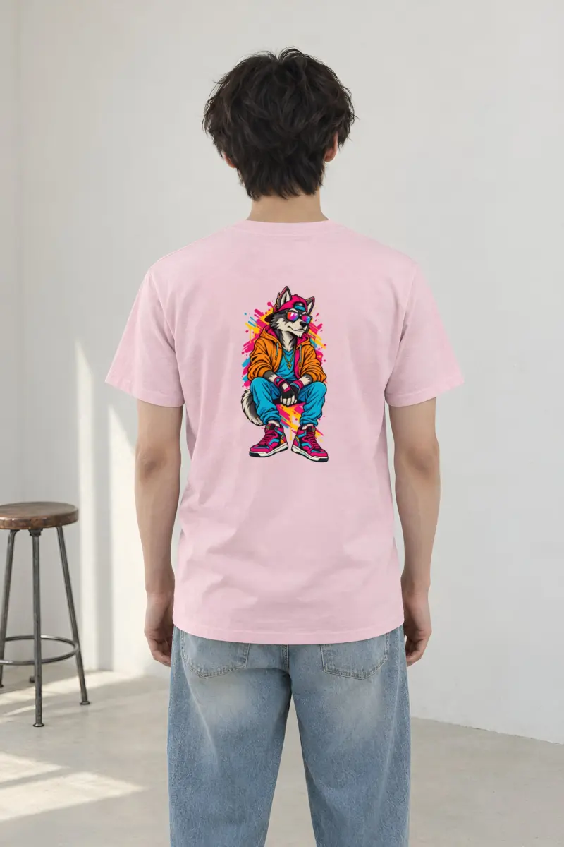 "Streetwear Wolf" Heavyweight Unisex Crewneck T-shirt