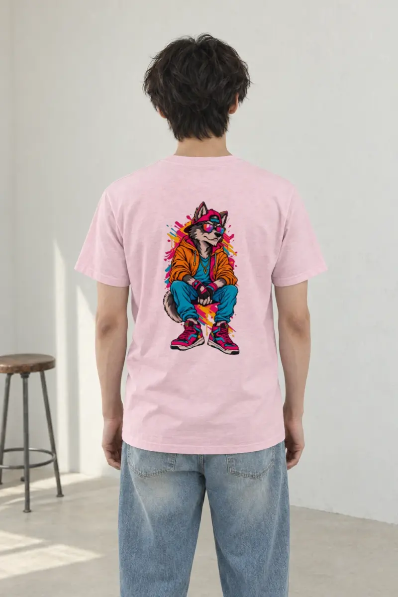 "Streetwear Wolf" Heavyweight Unisex Crewneck T-shirt