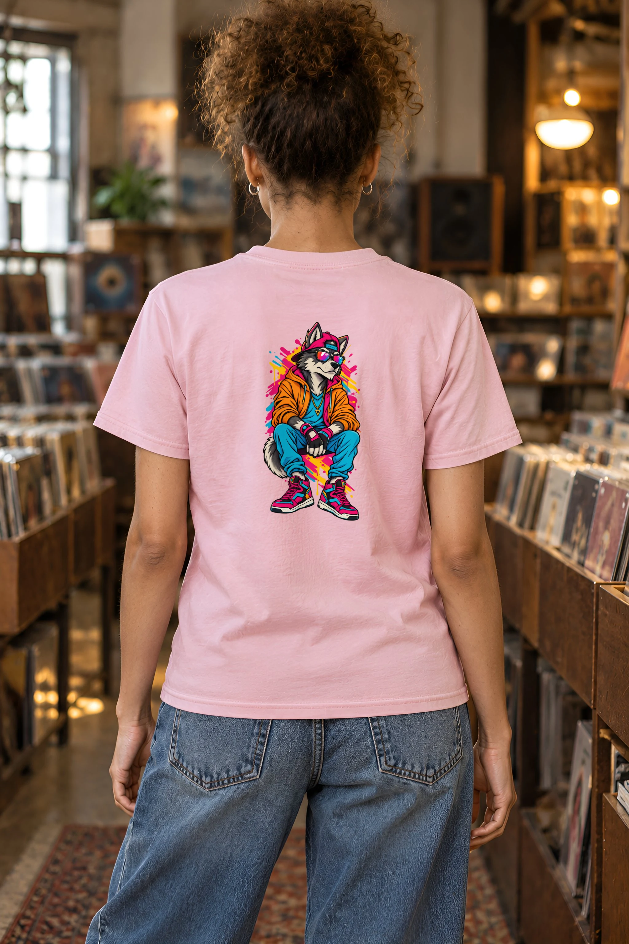 "Streetwear Wolf" Heavyweight Unisex Crewneck T-shirt