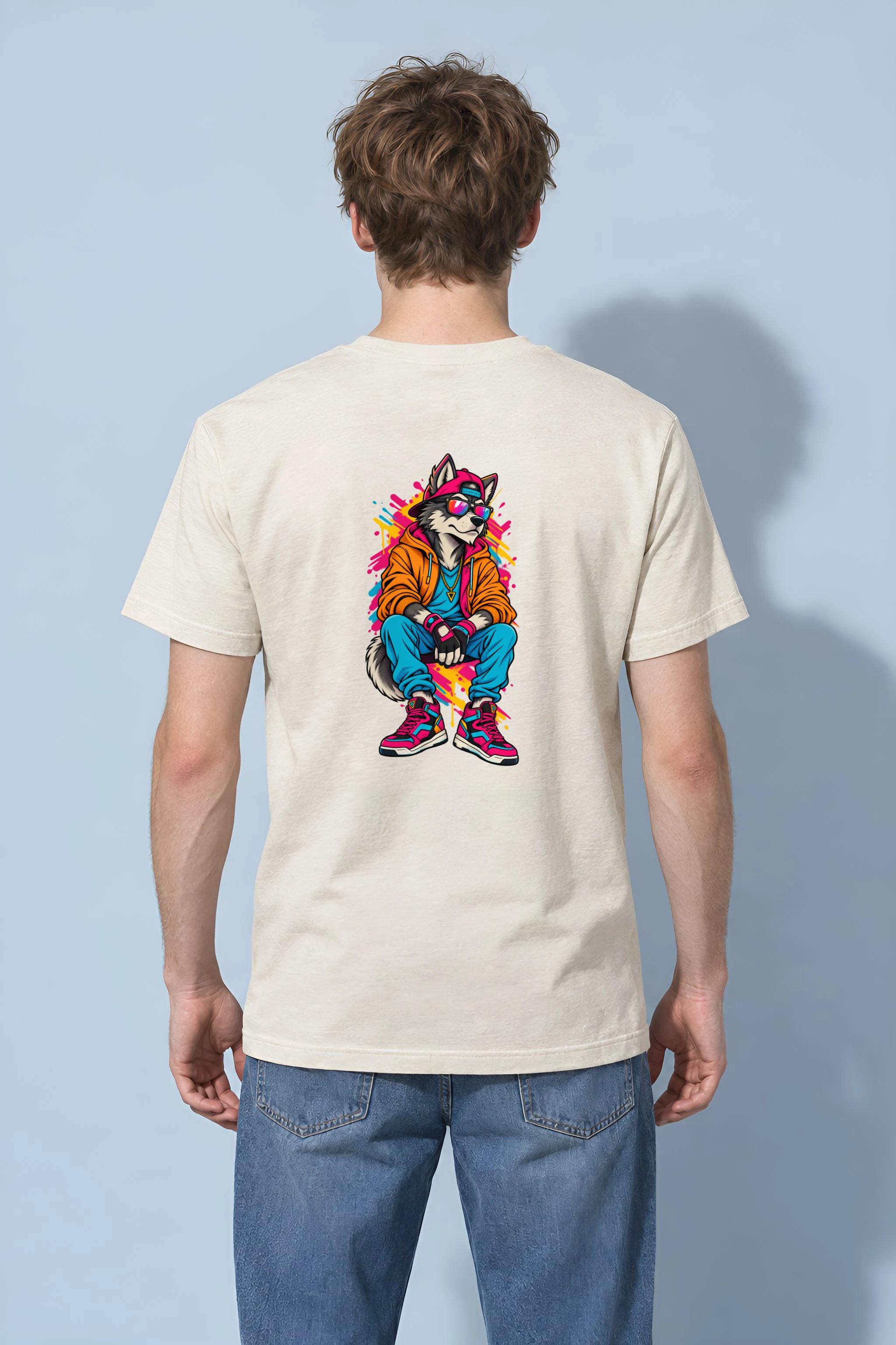 "Streetwear Wolf" Heavyweight Unisex Crewneck T-shirt
