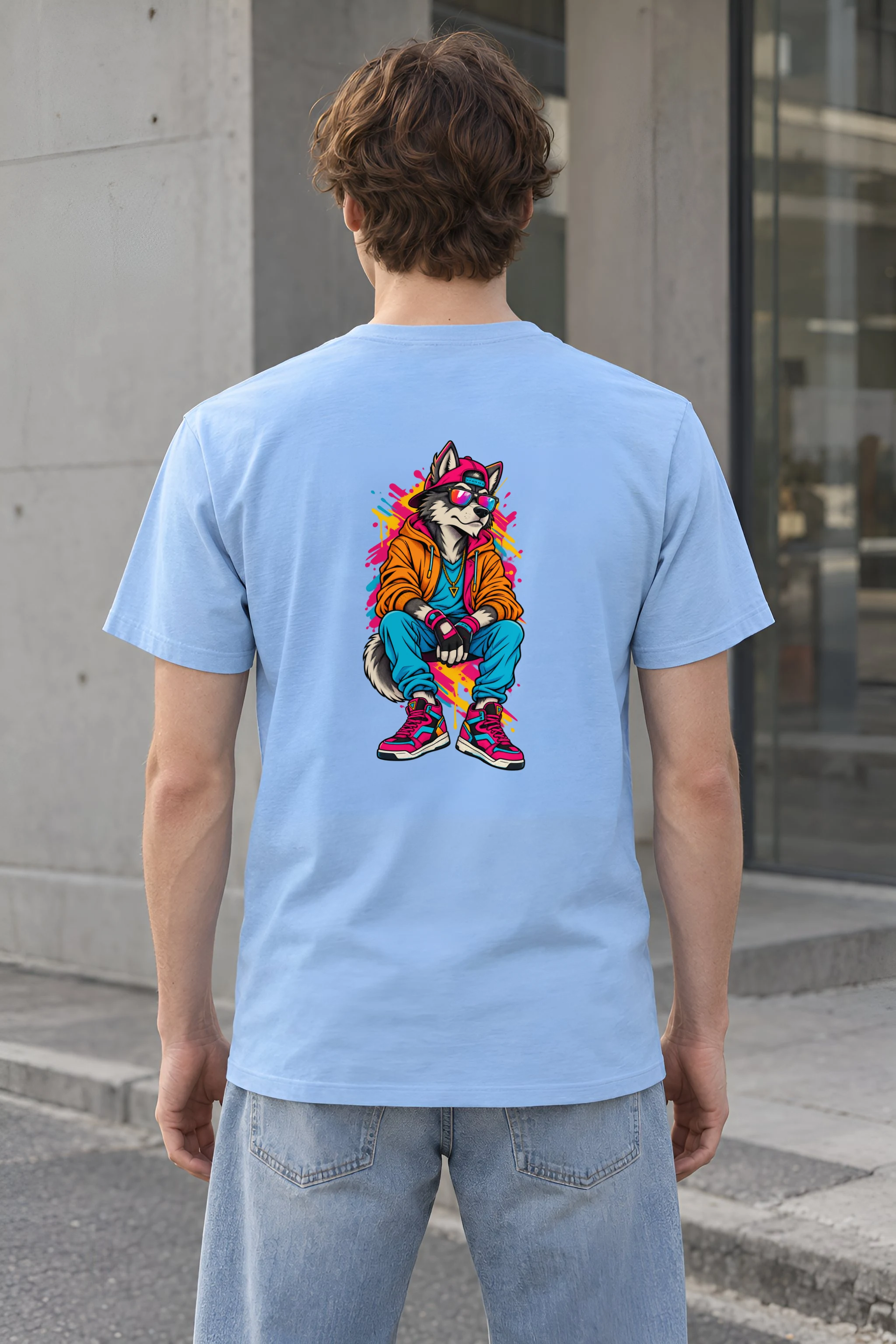 "Streetwear Wolf" Heavyweight Unisex Crewneck T-shirt