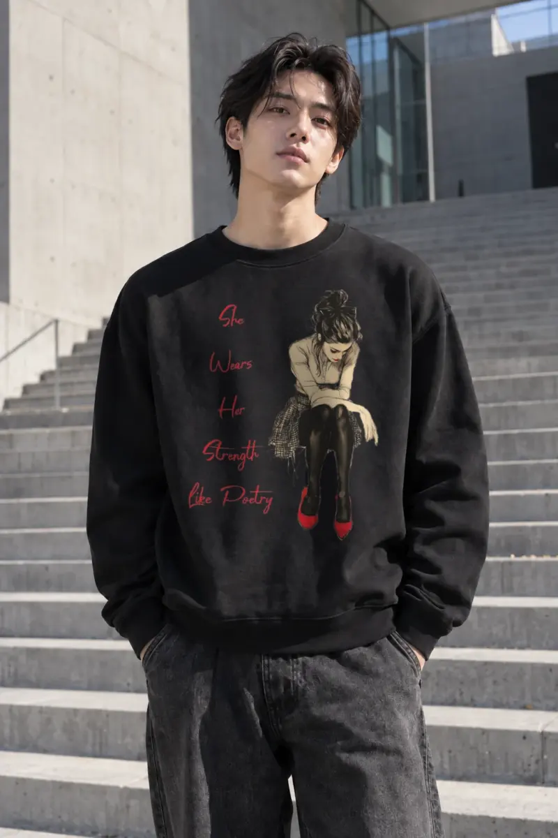 “Strength Like Poetry” Heavy Blend Unisex Crewneck Sweatshirt | Gildan 18000