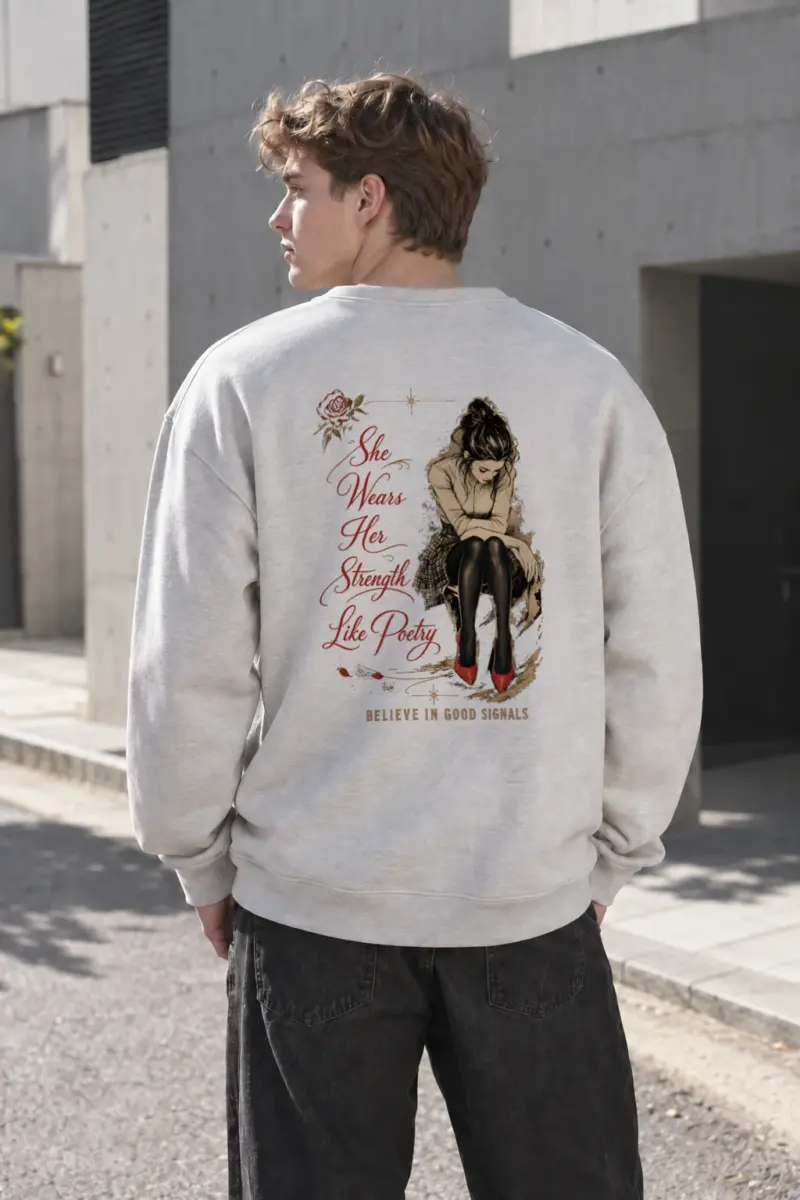 "Strength Like Poetry" Heavy Blend Unisex Crewneck Sweatshirt | Gildan 18000