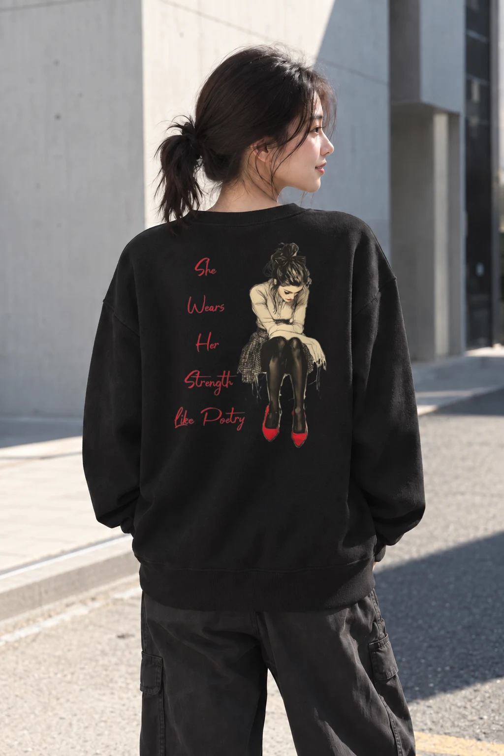 "Strength Like Poetry" Heavy Blend Unisex Crewneck Sweatshirt | Gildan 18000