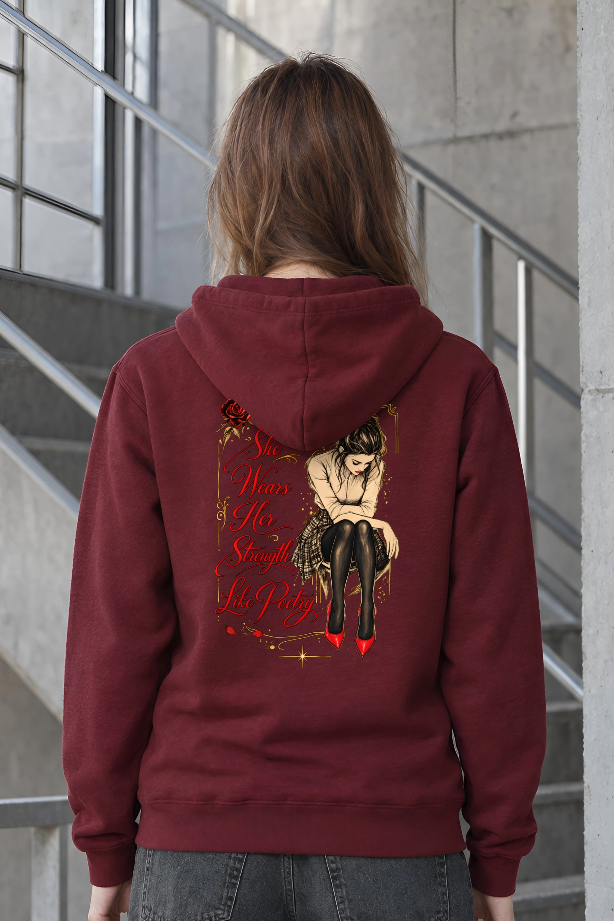 "Strength Like Poetry" 1 Pullover Hoodie