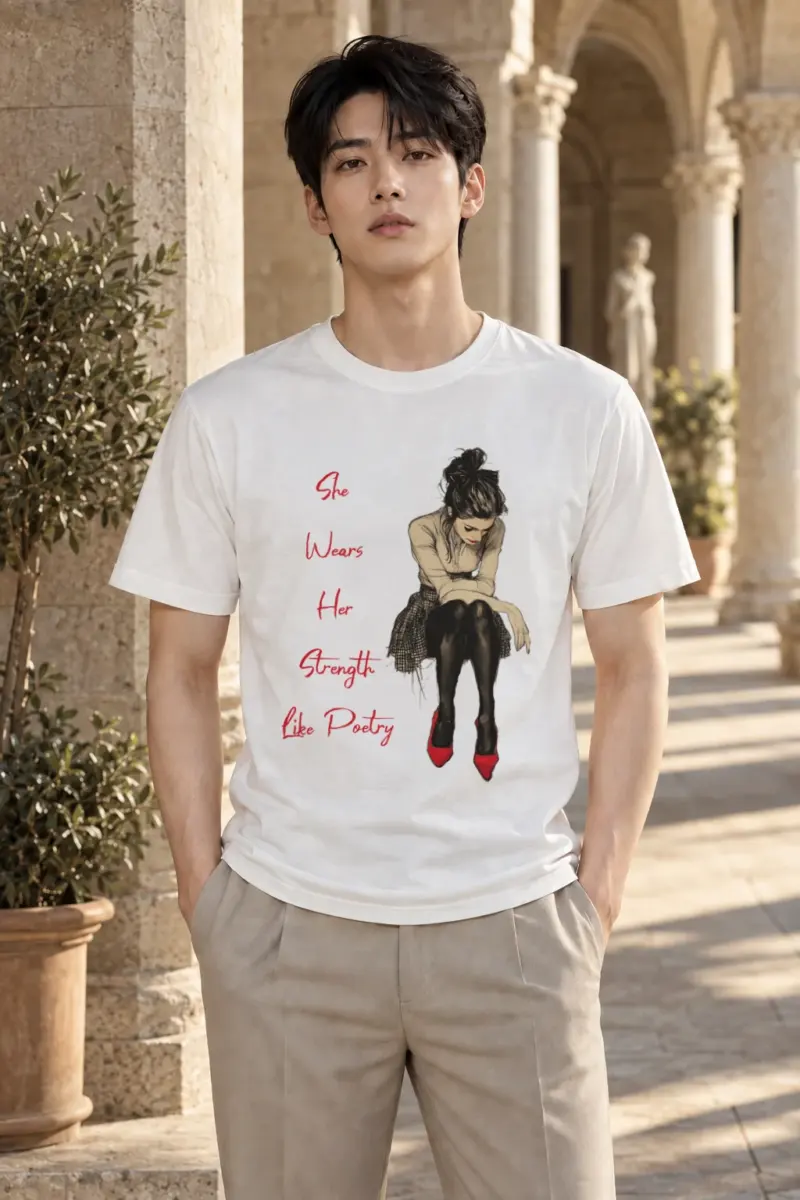 "Strength Like Poetry" Heavyweight Unisex Crewneck T-shirt | Gildan 5000