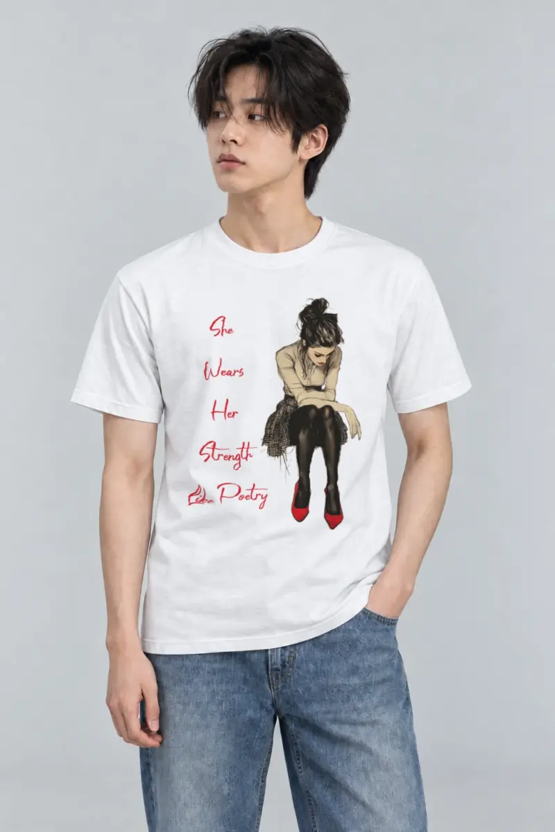 "Strength Like Poetry" Heavyweight Unisex Crewneck T-shirt | Gildan 5000