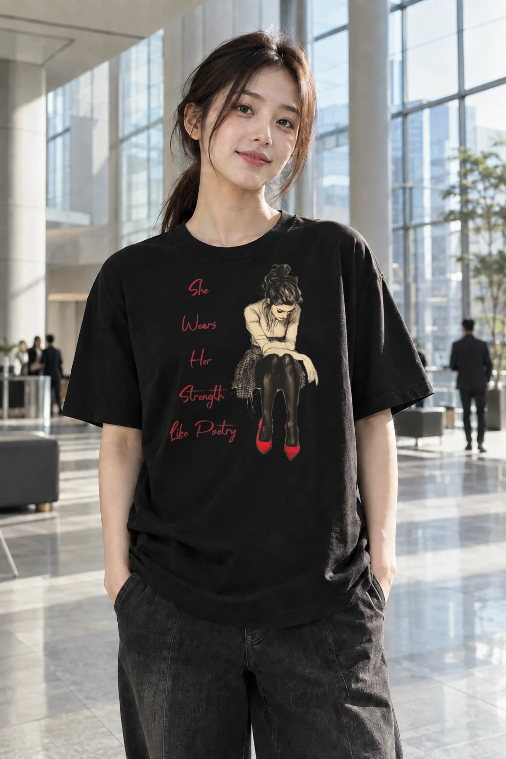 "Strength Like Poetry" Heavyweight Unisex Crewneck T-shirt | Gildan 5000