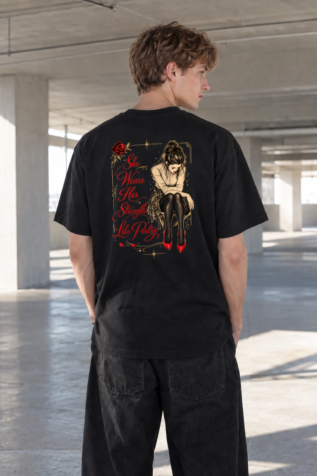 "Strength Like Poetry" Heavyweight Unisex Crewneck T-shirt | Gildan 5000
