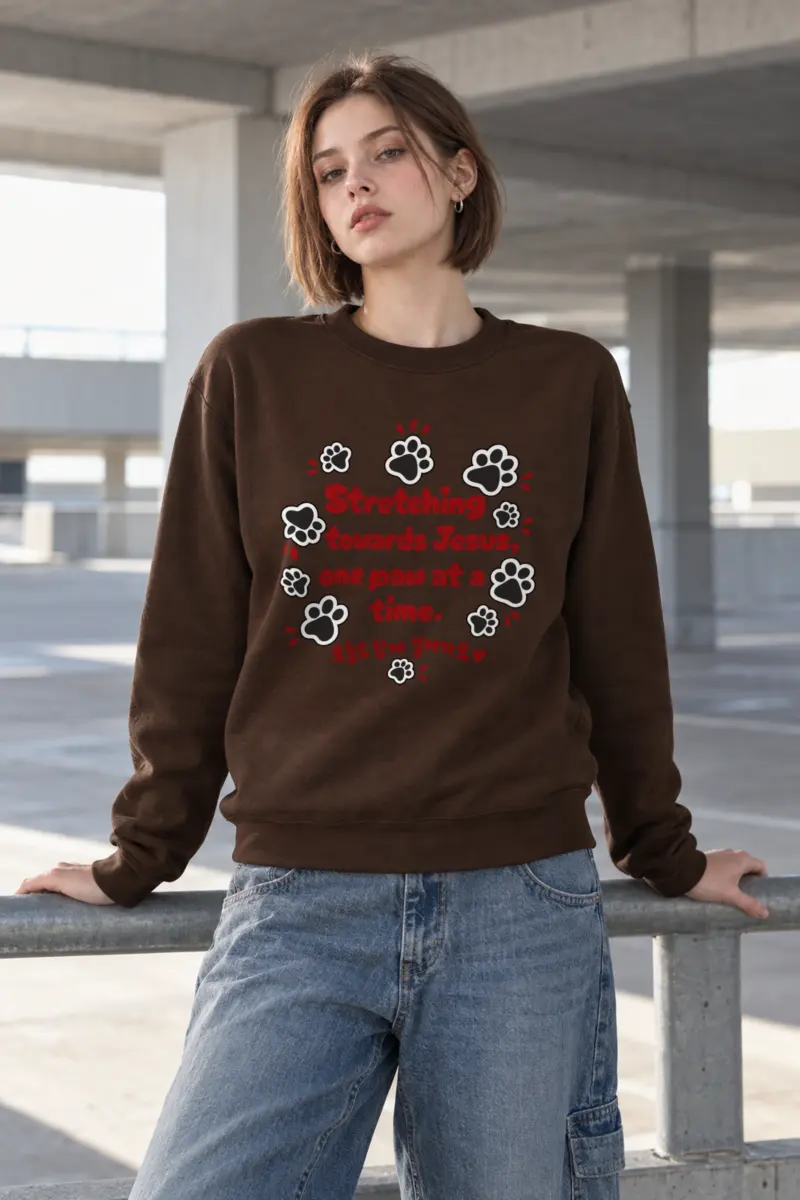 "Stretching Towards Jesus" Heavy Blend Unisex Crewneck Sweatshirt