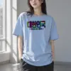 "Striped Hangul Message" Heavyweight Unisex Crewneck T-shirt | Gildan 5000
