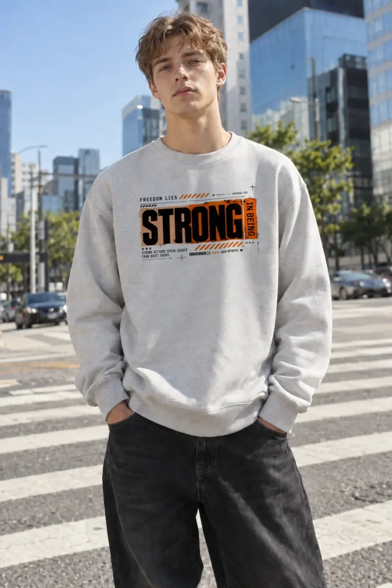 “Strong Actions” Heavy Blend Unisex Crewneck Sweatshirt | Gildan 18000