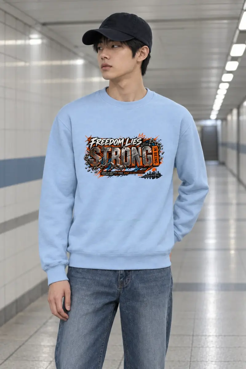"Freedom Lies Strong In Being" Heavy Blend Unisex Crewneck Sweatshirt