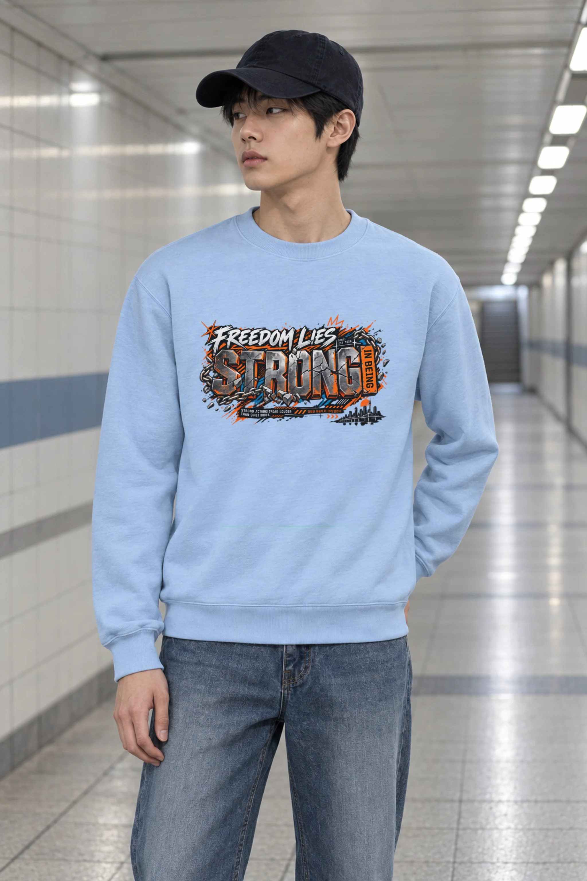 "Freedom Lies Strong In Being" Heavy Blend Unisex Crewneck Sweatshirt
