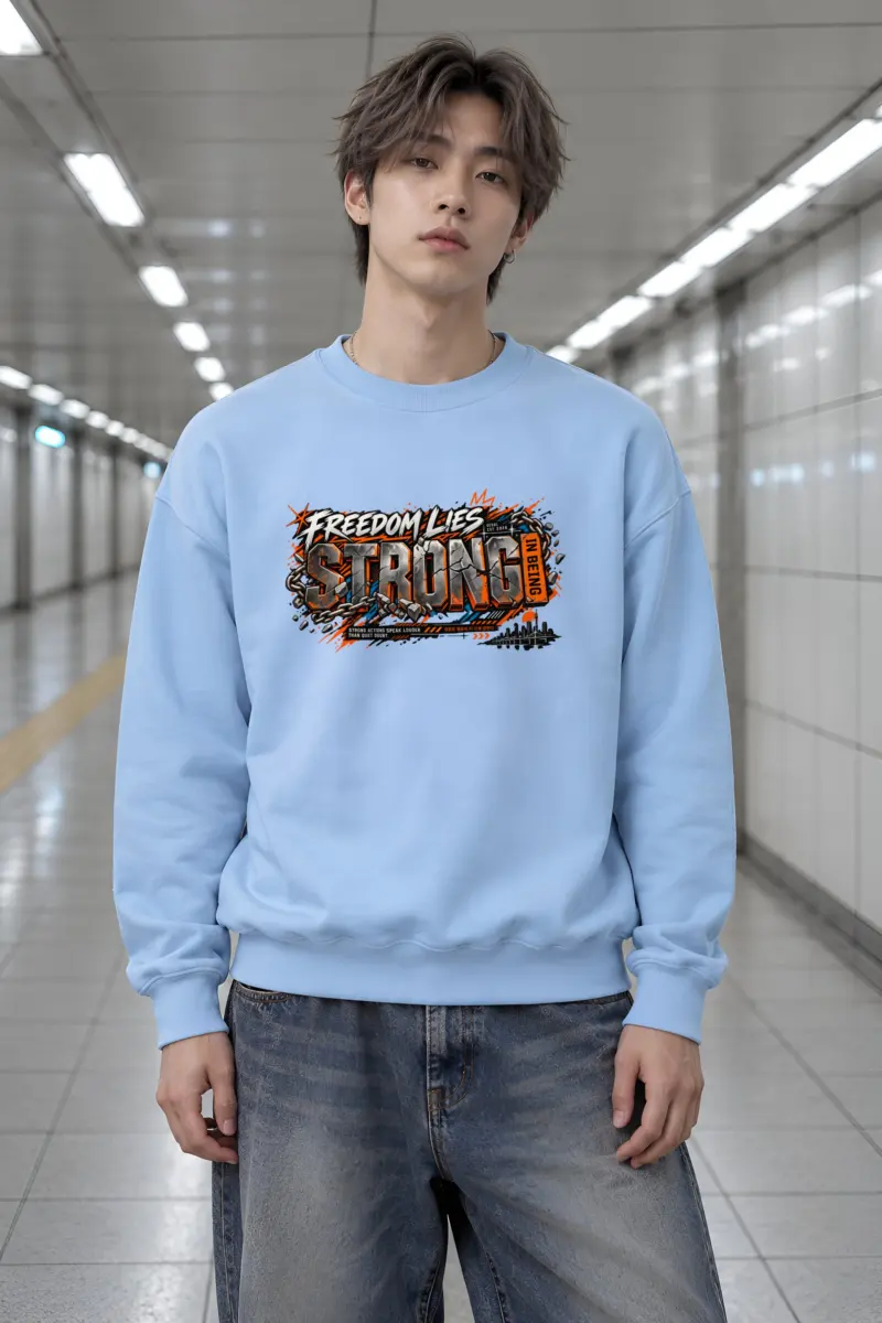 "Freedom Lies Strong In Being" Heavy Blend Unisex Crewneck Sweatshirt
