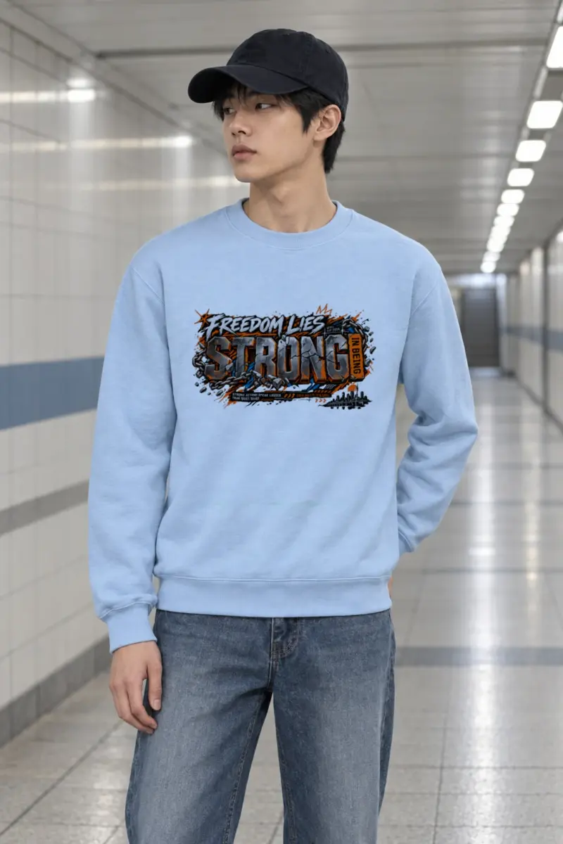 "Freedom Lies Strong In Being" Heavy Blend Unisex Crewneck Sweatshirt