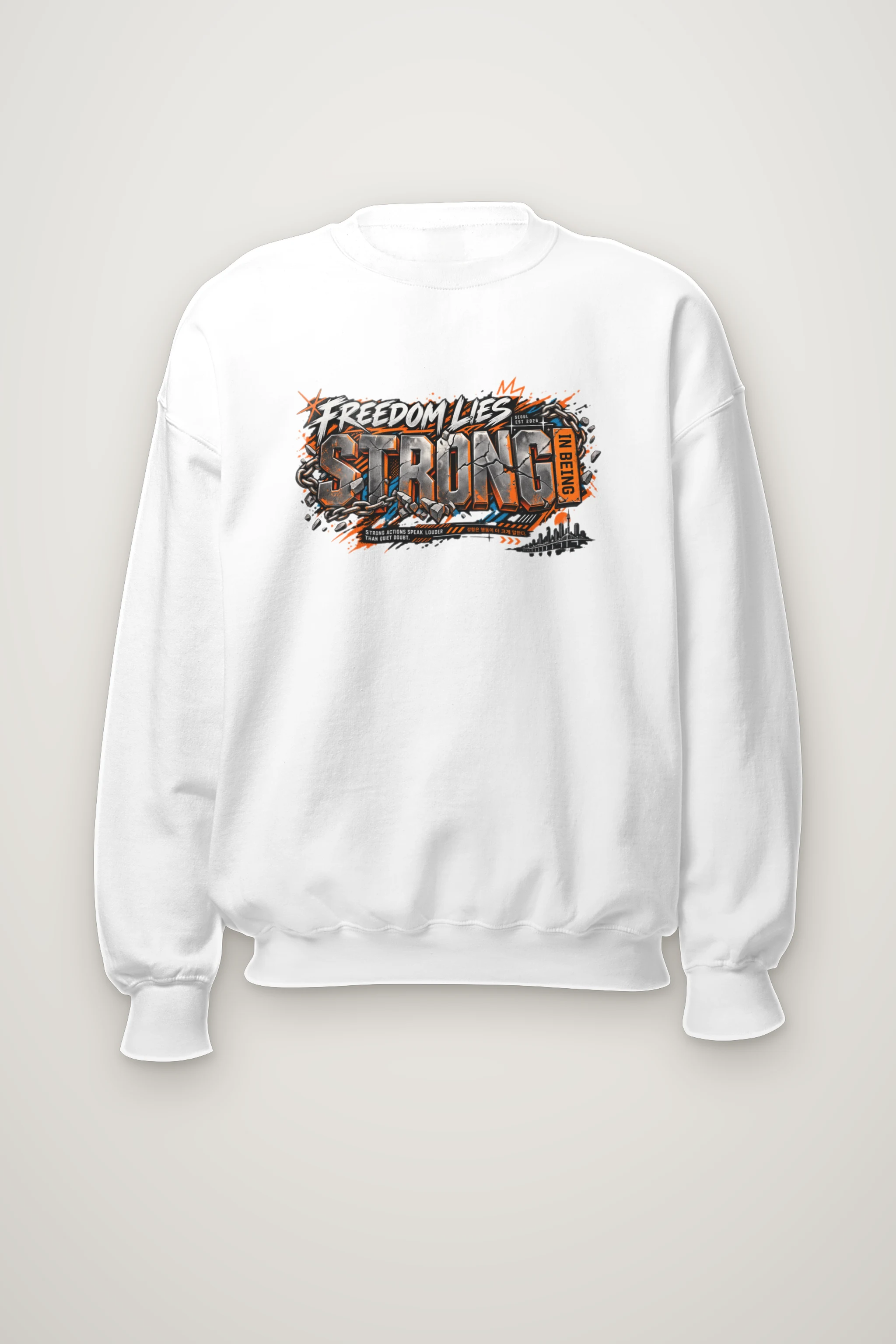 "Freedom Lies Strong In Being" Heavy Blend Unisex Crewneck Sweatshirt
