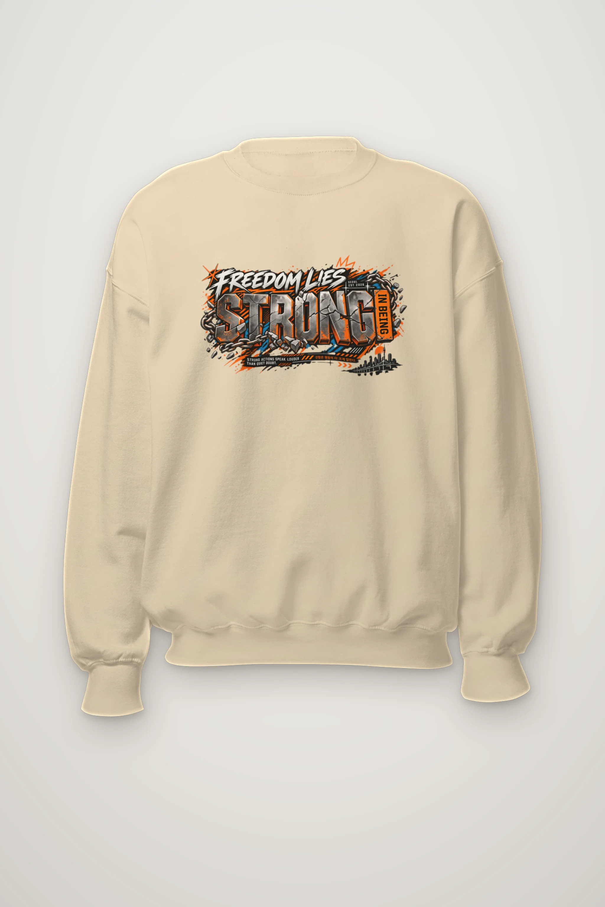 "Freedom Lies Strong In Being" Heavy Blend Unisex Crewneck Sweatshirt