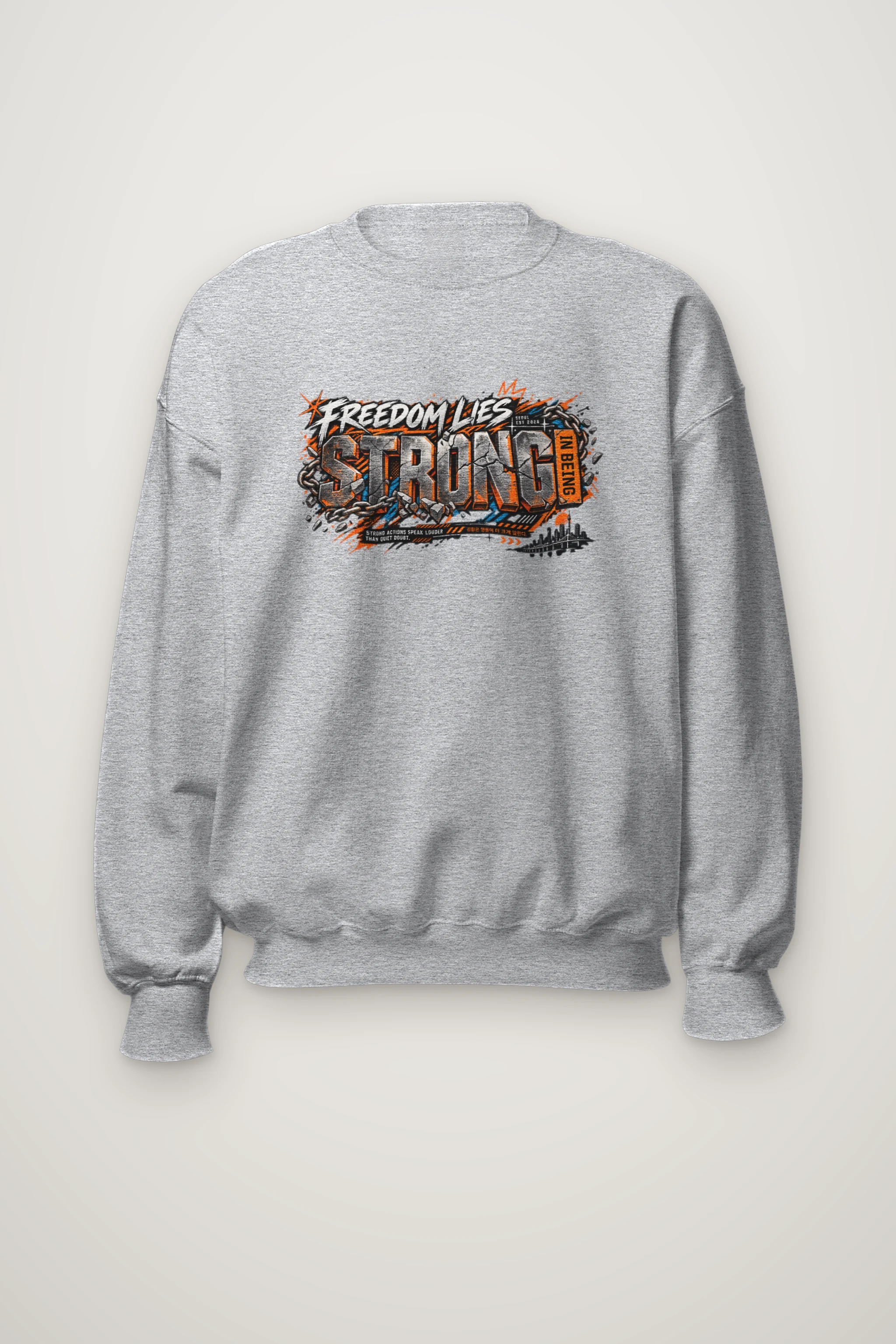 "Freedom Lies Strong In Being" Heavy Blend Unisex Crewneck Sweatshirt