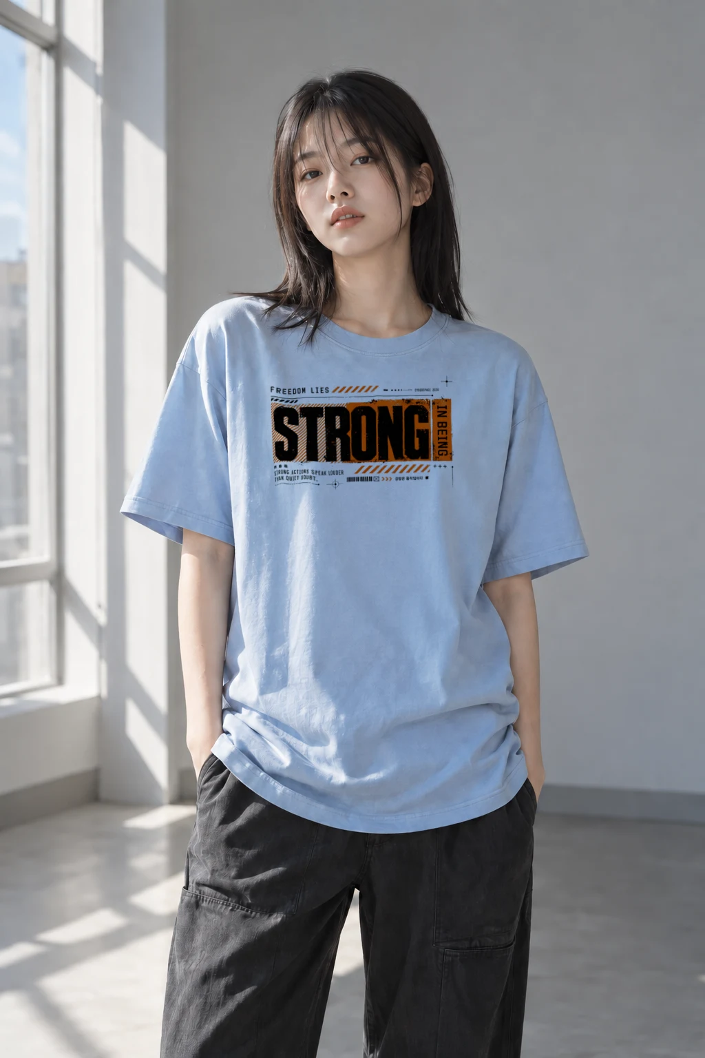 "Strong Actions" Heavyweight Unisex Crewneck T-shirt | Gildan 5000