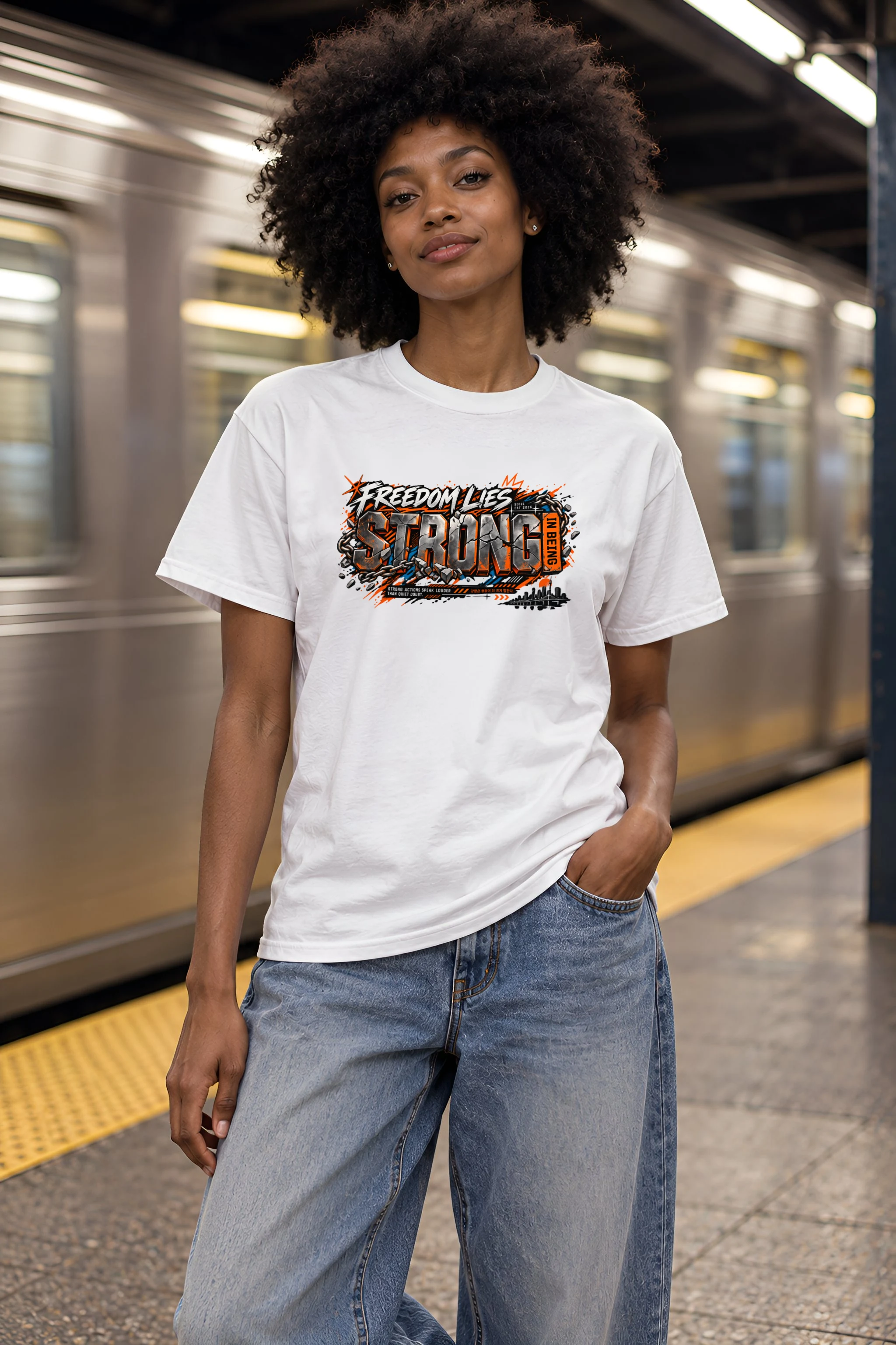 "Freedom Lies Strong" Heavyweight Unisex Crewneck T-shirt