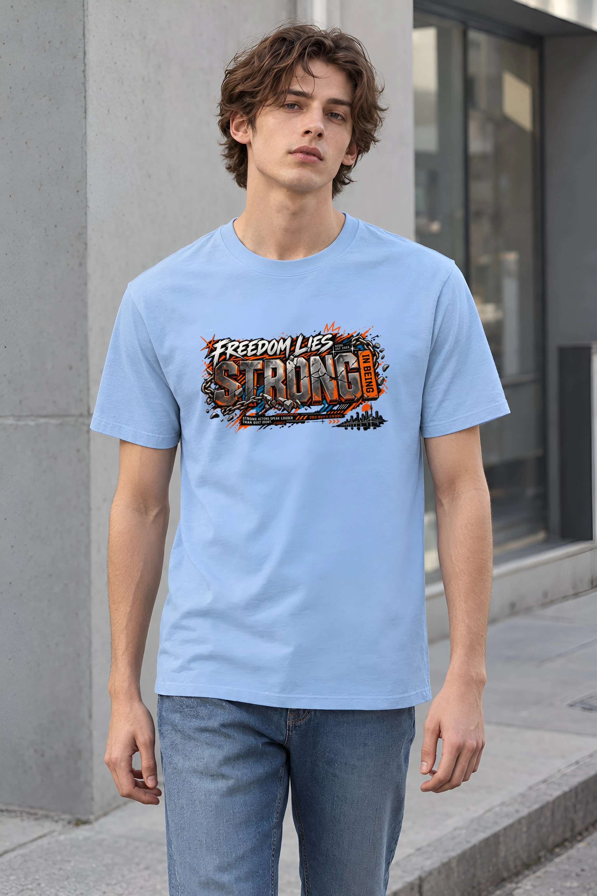 "Freedom Lies Strong" Heavyweight Unisex Crewneck T-shirt