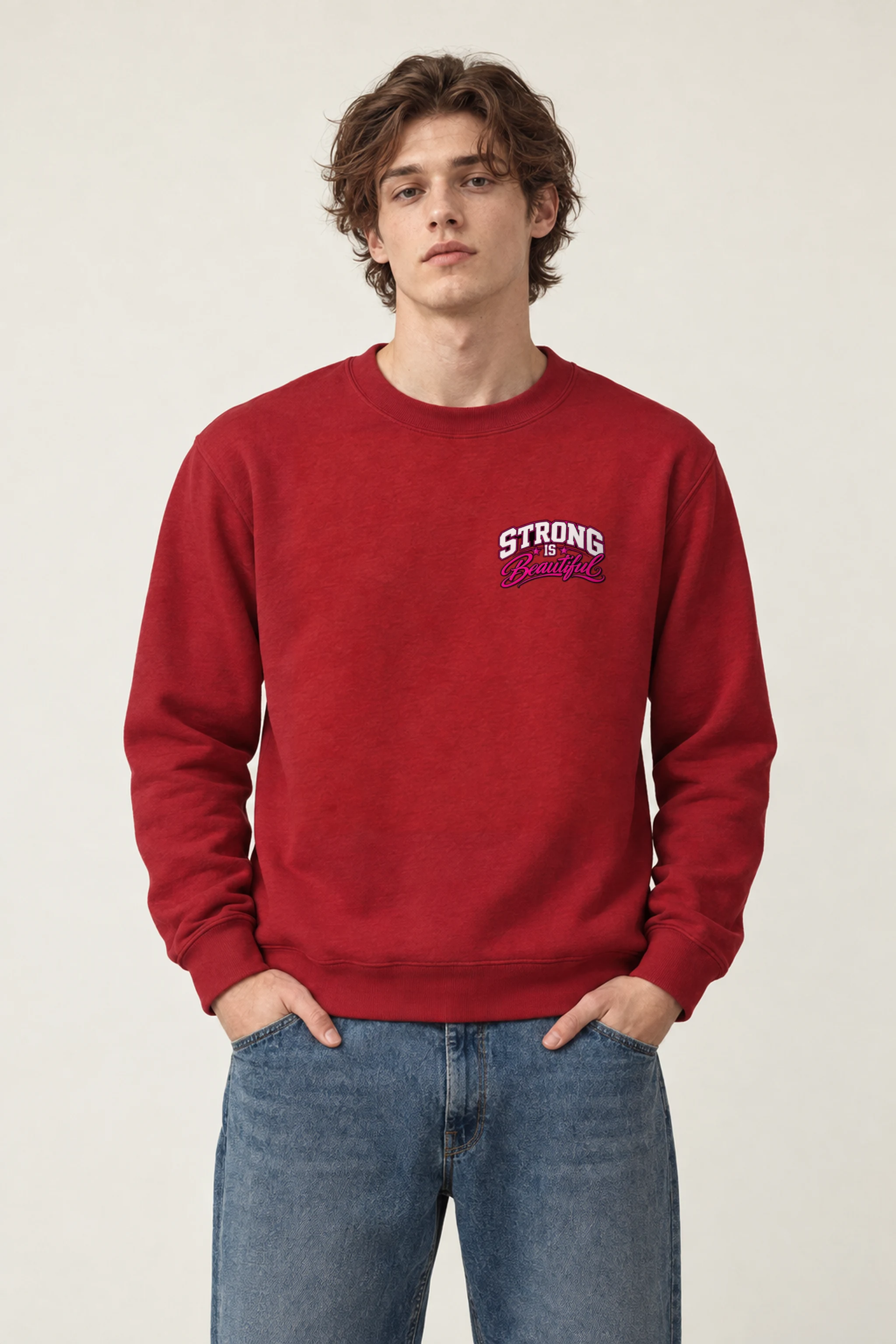 "Strong Is Beautiful" Heavy Blend Unisex Crewneck Sweatshirt