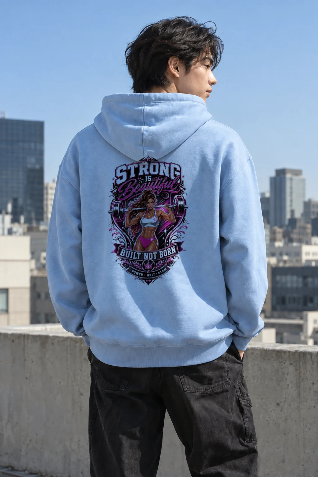 "Strong Is Beautiful" Heavy Blend Unisex Pullover Hoodie | Gildan 18500