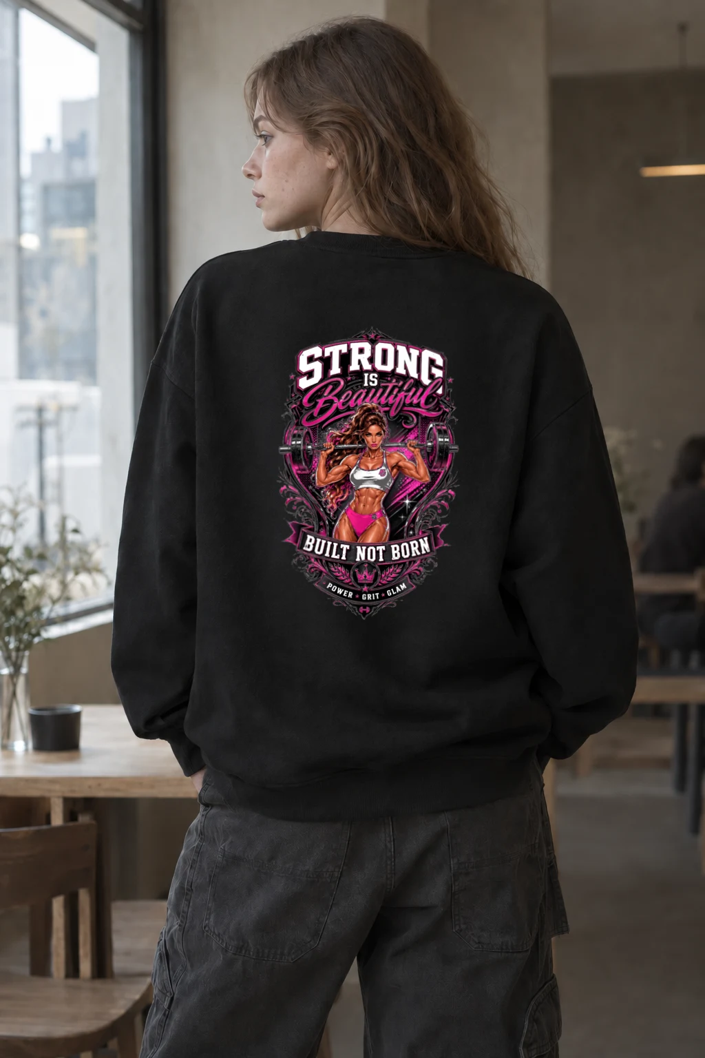 "Strong Is Beautiful" Unisex Sponge Fleece Crewneck Sweatshirt | Bella + Canvas 3901