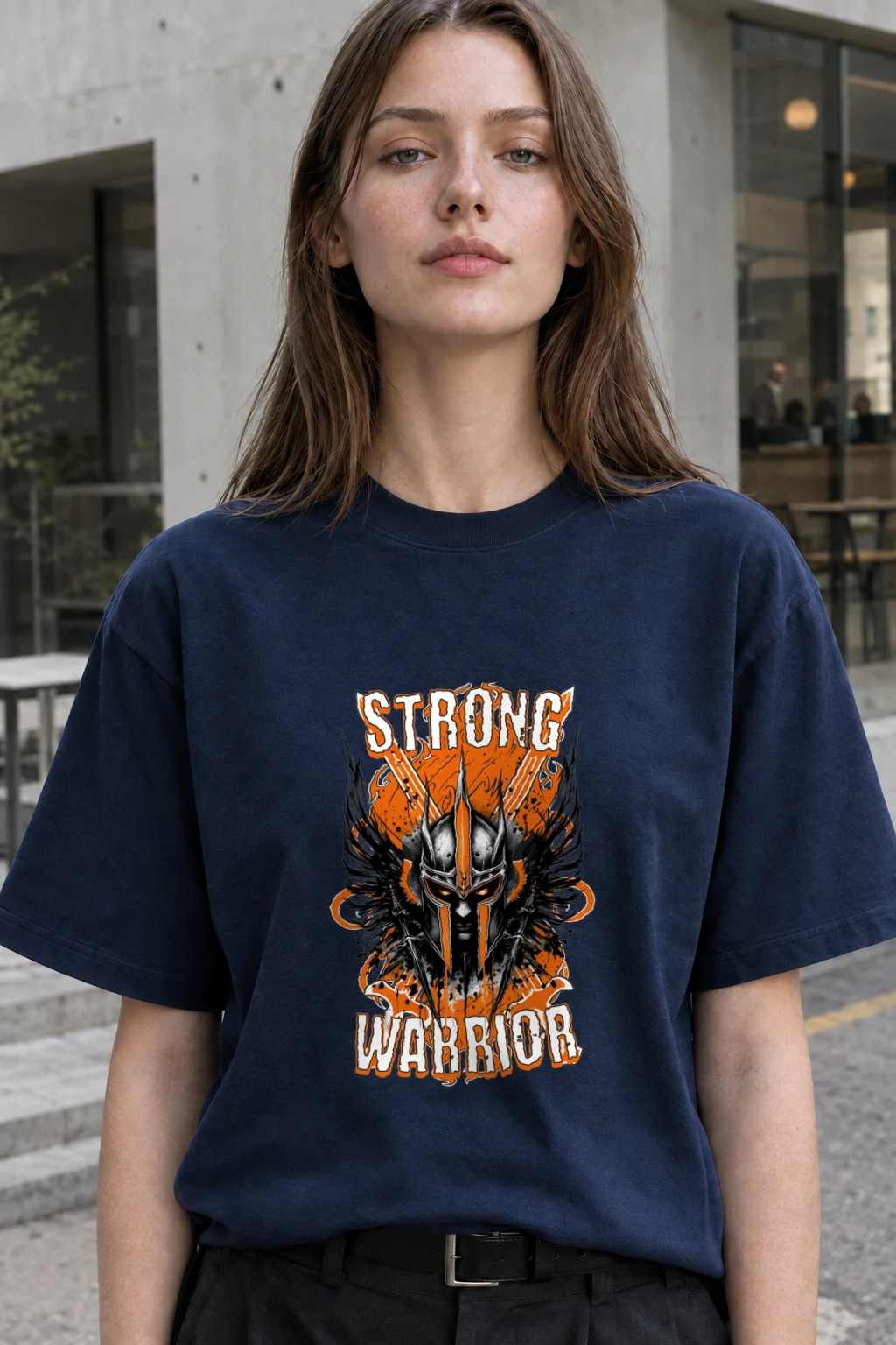 "Strong Warrior" Heavyweight Unisex Crewneck T-shirt | Gildan 5000