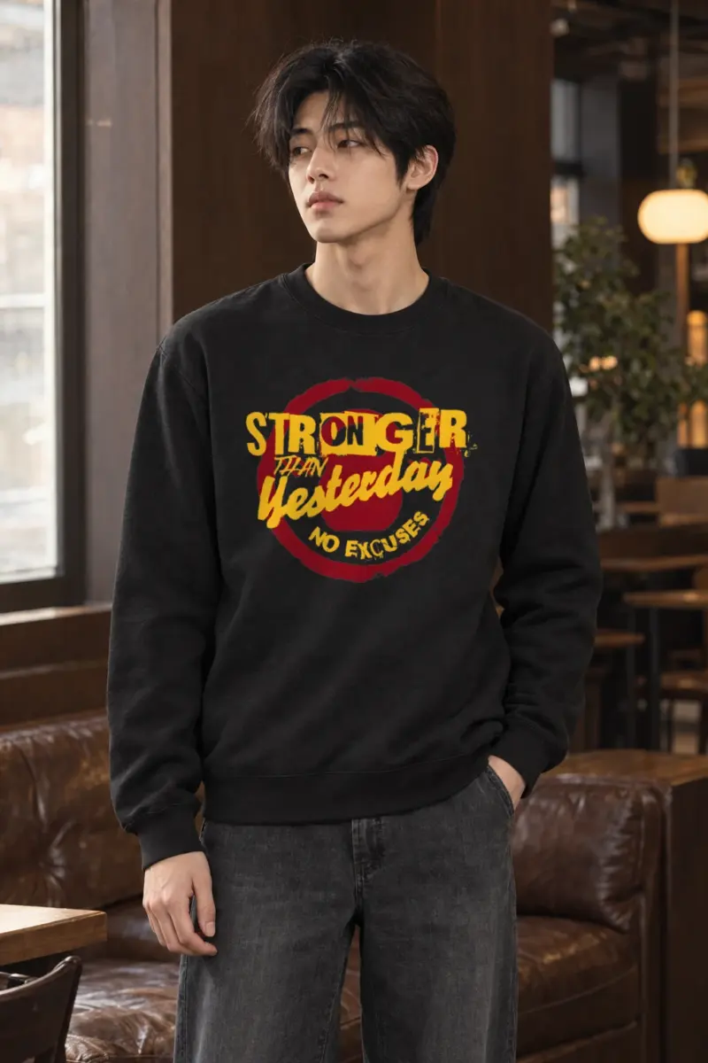 "Stronger Than Yesterday" Heavy Blend Unisex Crewneck Sweatshirt