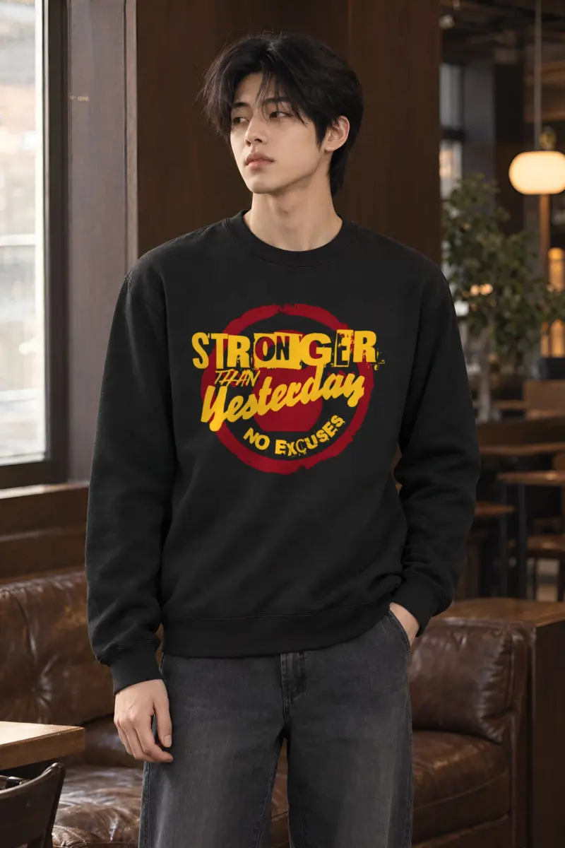 "Stronger Than Yesterday" Heavy Blend Unisex Crewneck Sweatshirt
