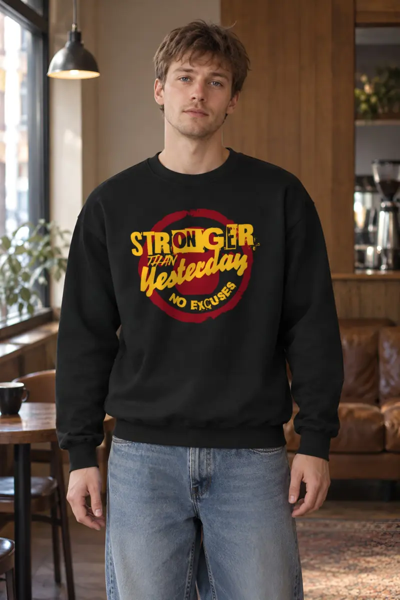 "Stronger Than Yesterday" Heavy Blend Unisex Crewneck Sweatshirt