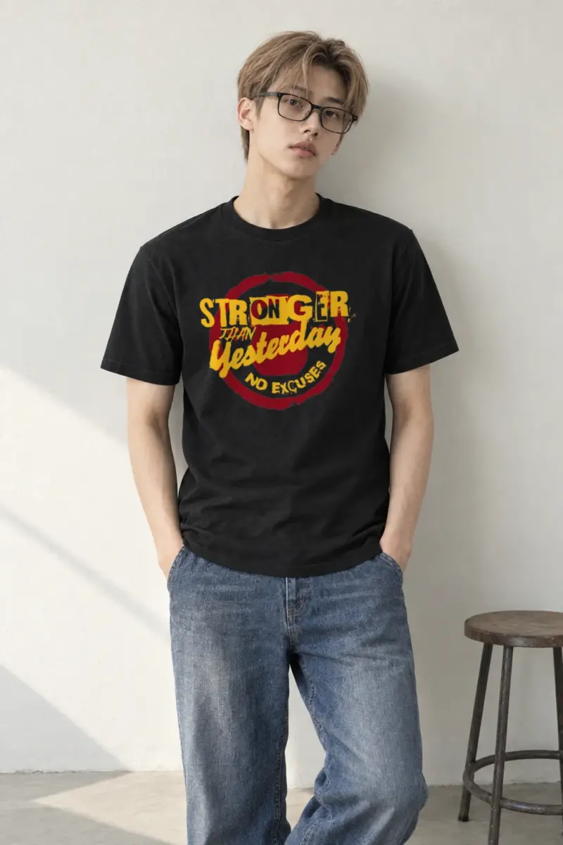 "Stronger Than Yesterday" Heavyweight Unisex Crewneck T-shirt