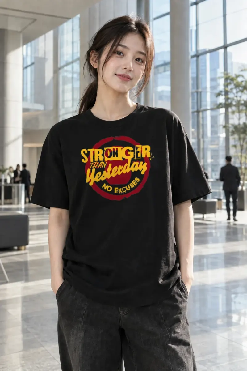 “Stronger Than Yesterday” Heavyweight Unisex Crewneck T-shirt | Gildan 5000