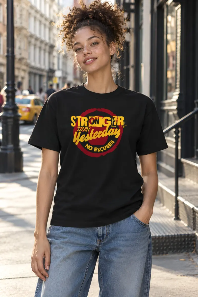 "Stronger Than Yesterday" Heavyweight Unisex Crewneck T-shirt
