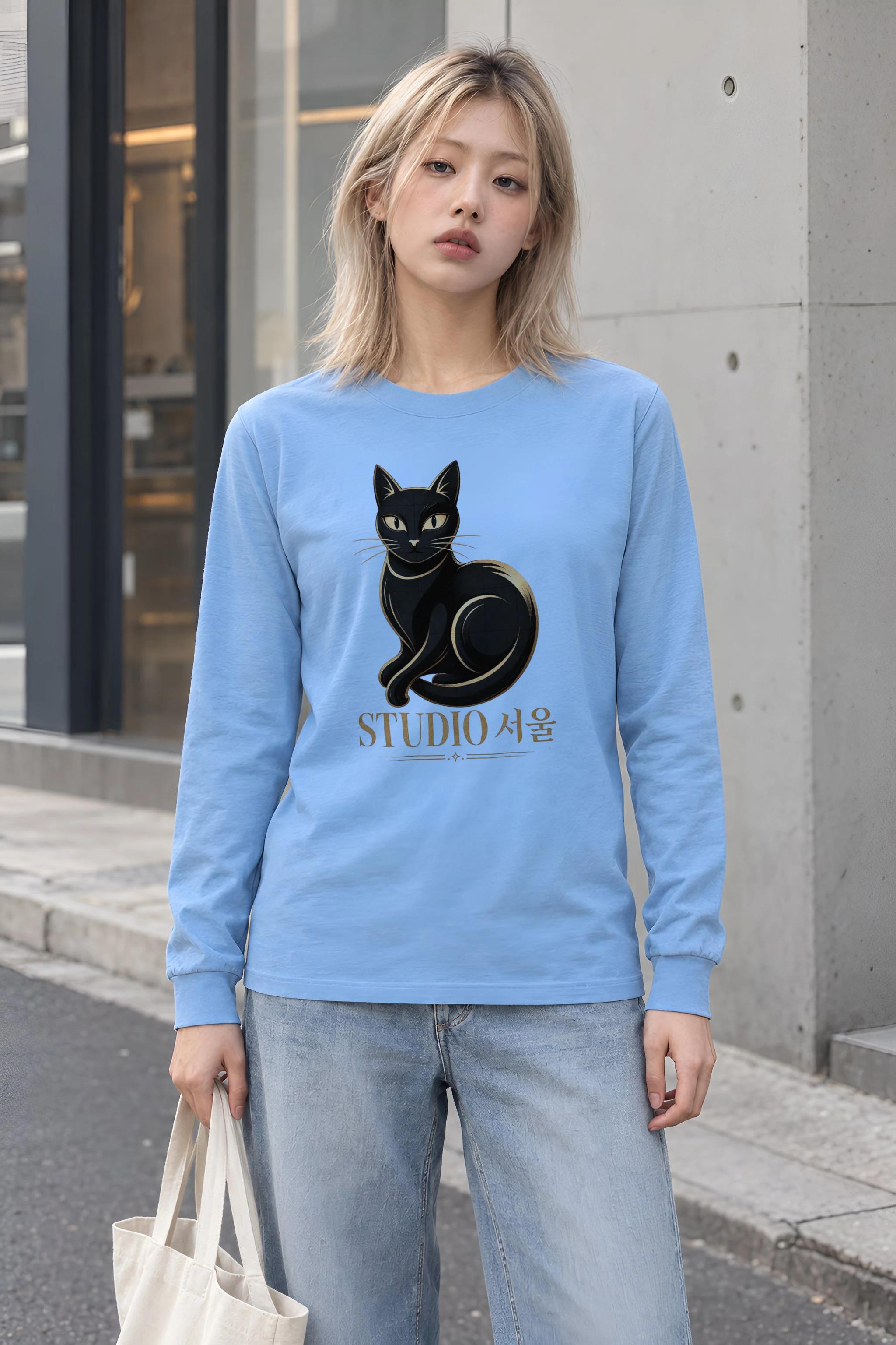 "Studio Seoul Cat" Unisex Longsleeve T-shirt