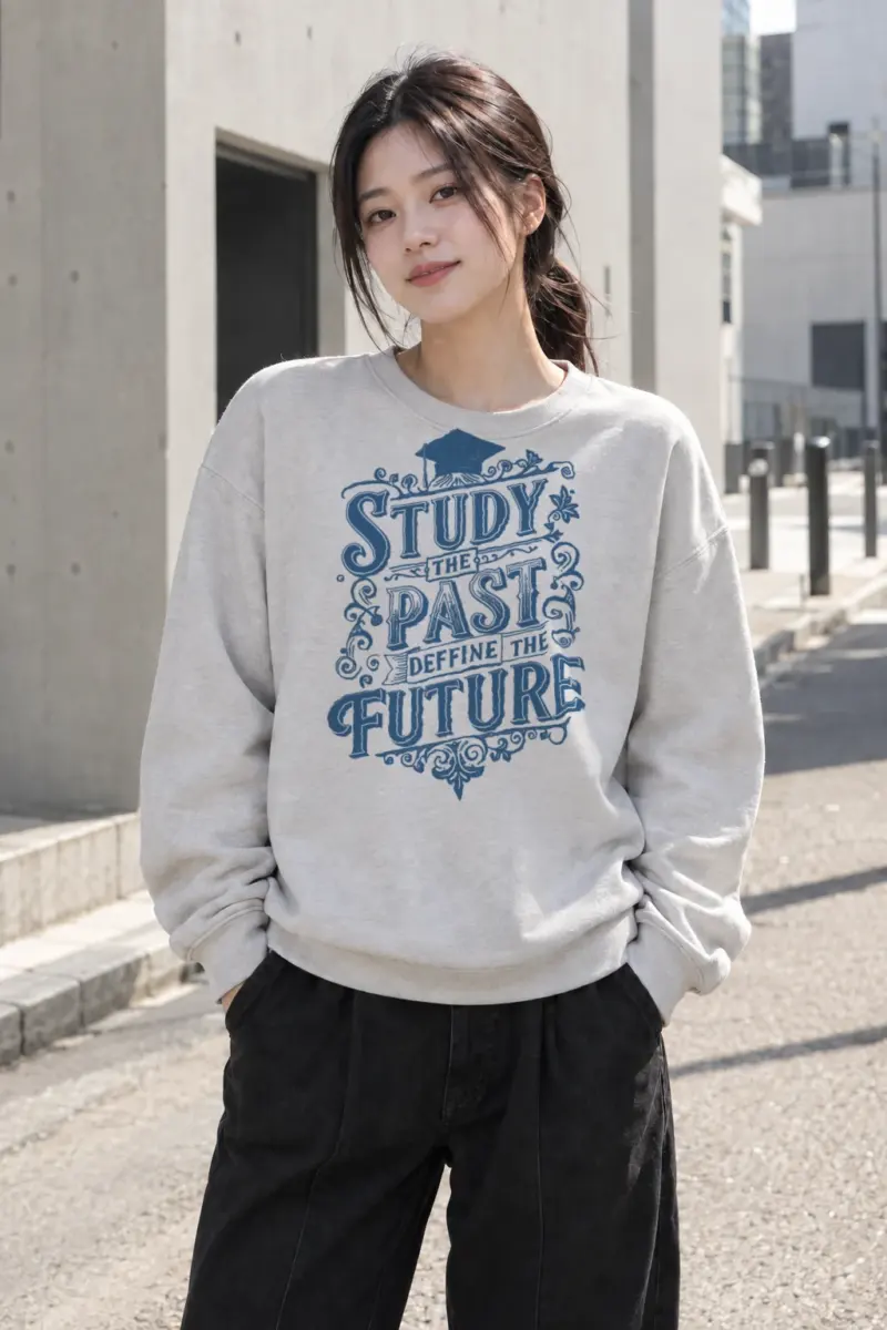 "Study The Past" Heavy Blend Unisex Crewneck Sweatshirt | Gildan 18000