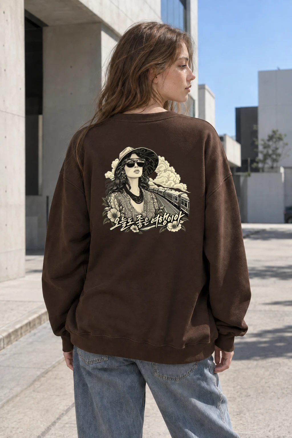 "Stylish Train Journey" Heavy Blend Unisex Crewneck Sweatshirt | Gildan 18000